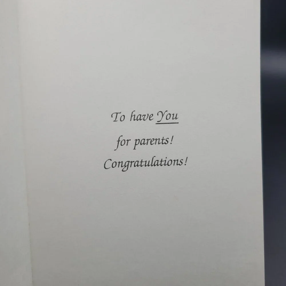 Vintage Sunshine Line Baby Congratulations Card Parents Baby Stuffed Toy Flowers